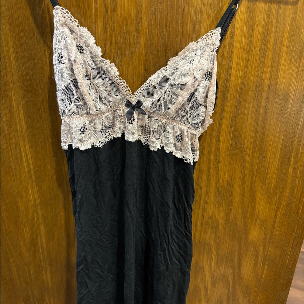 Victoria's Secret Black Chemise with pink Lace
